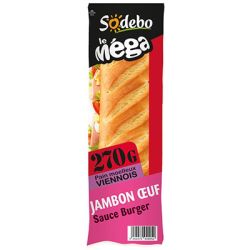 Sodeb'O Sodebo Sandwich Mega Viennois Jambon/Oeuf/Tomate/Salade 270G