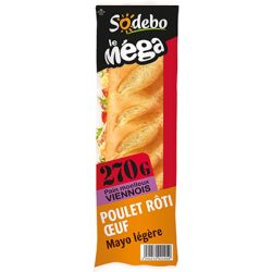 Sodeb'O Sodebo Sandwich Mega Viennois Poulet Oeuf Tomate Salade Mayo