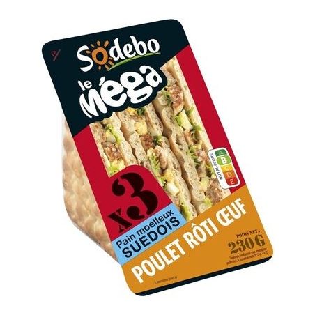Sodeb'O Sod Sdw Mega Sued Poulet 230G