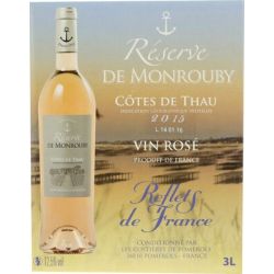 Reflets De France 3L Bib Vin Pays Cotes Thau Rose Reserve Mont 2012
