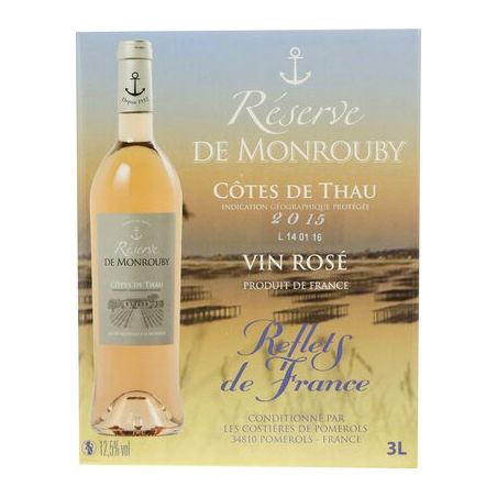 Reflets De France 3L Bib Vin Pays Cotes Thau Rose Reserve Mont 2012