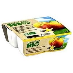 Carrefour Bio 4X100G Compote Pomme/Vanille Crf