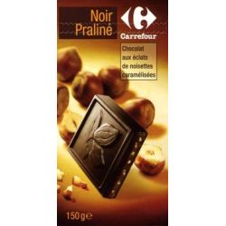 Carrefour 150G Tablette Chocolat Noir Fourré Praline Crf