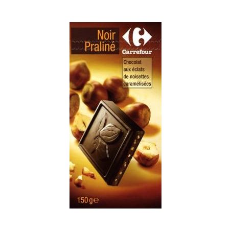 Carrefour 150G Tablette Chocolat Noir Fourré Praline Crf
