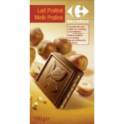 Carrefour 150G Tablette Chocolat Au Lait Fourré Pralin Crf