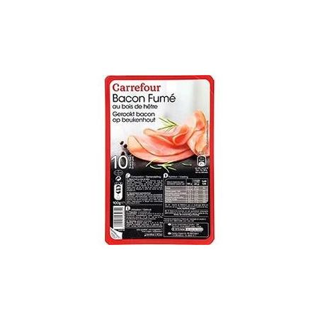 Carrefour 100G Bacon Etalé X10 Tranches Crf