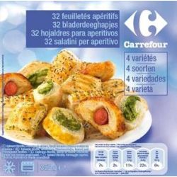 Carrefour 352G Minis Feuilletés Aperitifs X32 Pièces Crf