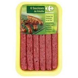 Carrefour 300G Saucisse Volaille X6 Crf