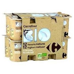 Carrefour Bio 12X125G Yaourt Nature Crf
