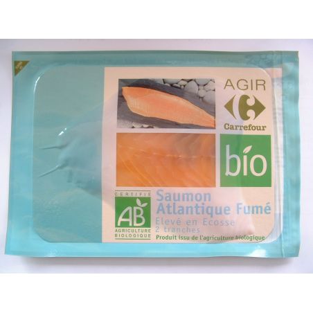 Carrefour Bio 80G Saumon Fumé X2 Tranches Crf
