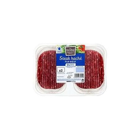 Carrefour 2X125G Steak Hache 5% Crf