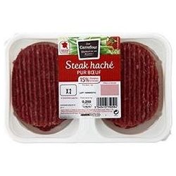 Carrefour 2X125G Steack Hache 15% Crf