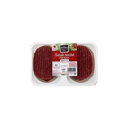 Carrefour 2X125G Steack Hache 15% Crf