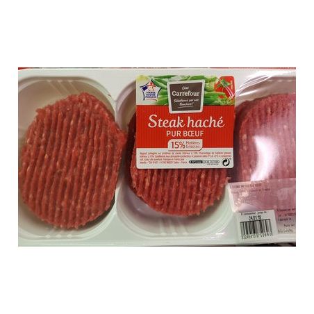 Carrefour 6X100G Steack Hache 15% Crfm