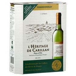 L'Héritage De Carillan 3Lbib Vin Pays Oc Chardonnay Haut