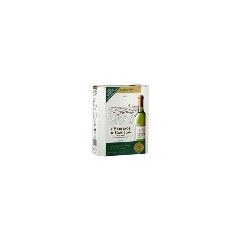 L'Héritage De Carillan 3Lbib Vin Pays Oc Chardonnay Haut