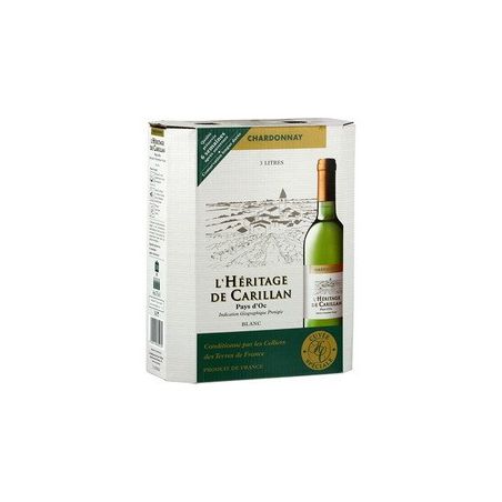 L'Héritage De Carillan 3Lbib Vin Pays Oc Chardonnay Haut