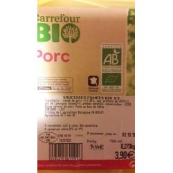 Carrefour X3 Saucisse Fumee Bio Crf