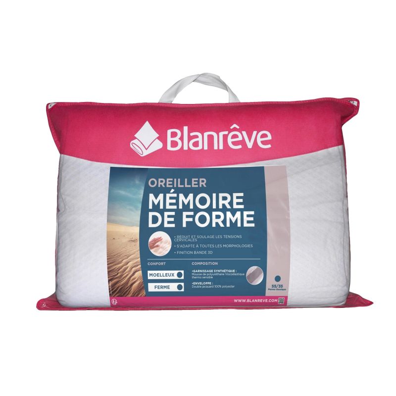 Blanrêve Oreiller 55 X 35 Cm Mémoire De Forme