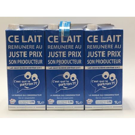 1Er Prix Brick 1L Lait 1/2 Ecreme Marque Conso