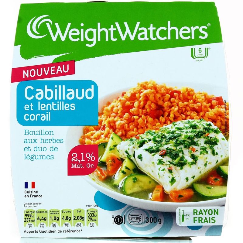Weight Watchers Ww Cabillaud Lentille 300G