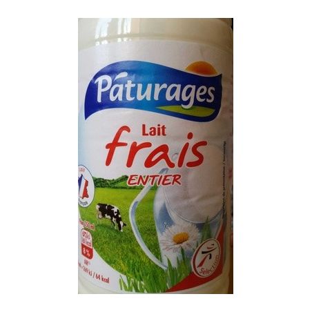 Paturages Pat Lait Frais Entier Bt 1L