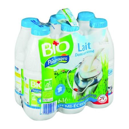 Paturages Bio Pat Lt 1/2Ec Bt 6X1L