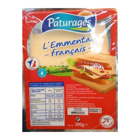 Paturages Pat Emmental Tranches 200G