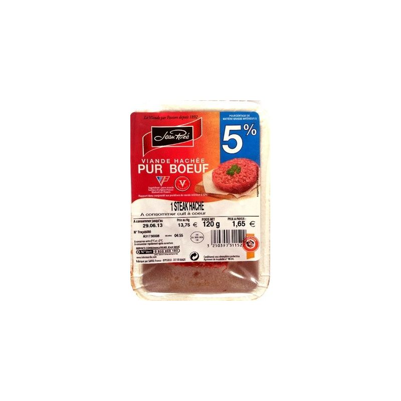 Jean Roze Jroze Steak Hache 5% 1X125G