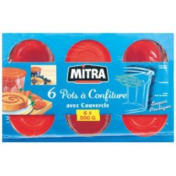 Mitra Pots À Confiture Avec Couvercle 445Ml X6