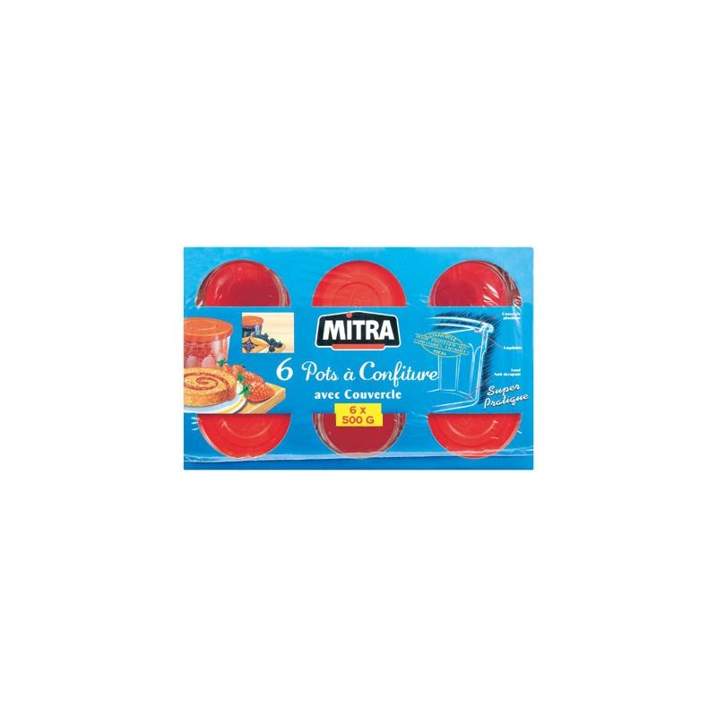 Mitra Pots À Confiture Avec Couvercle 445Ml X6