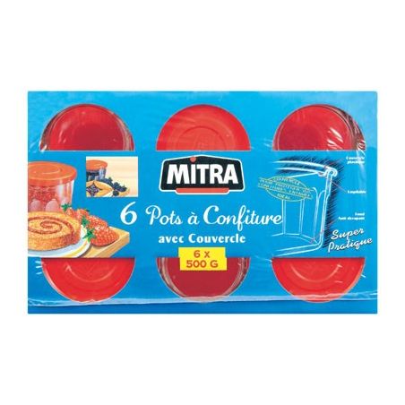 Mitra Pots À Confiture Avec Couvercle 445Ml X6