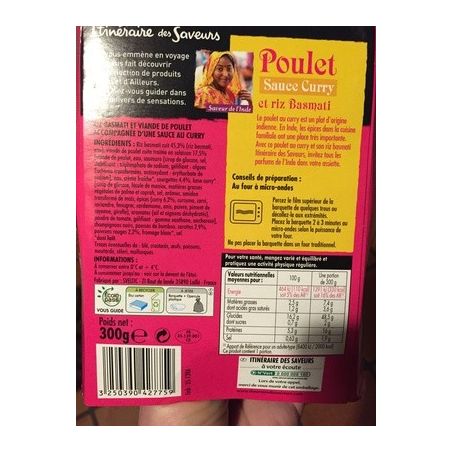 Itinéraire Des Saveurs Ids Poulet Curry&Riz 300G