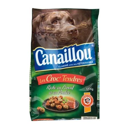 Canaillou Croquettes Les Croc Tendres Bœuf Et Poulet 1,5Kg