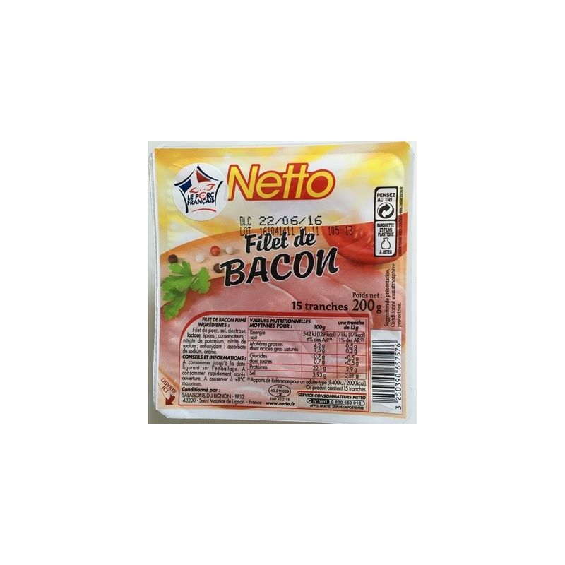 Netto Bacon 15Tr.200G S/At