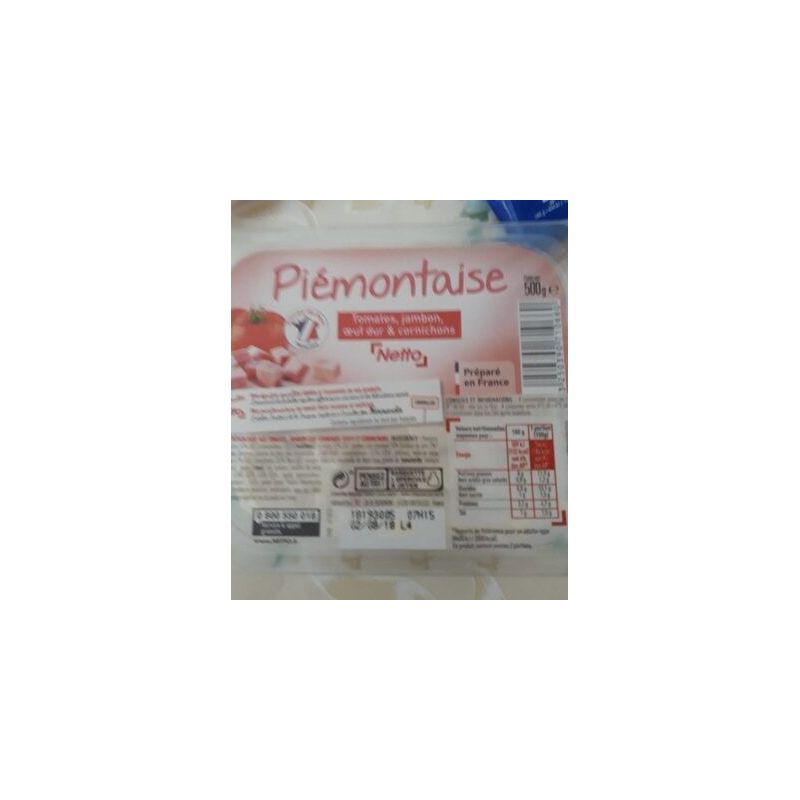 Netto Piemontaise Jambon 500G