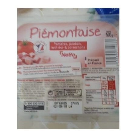 Netto Piemontaise Jambon 500G