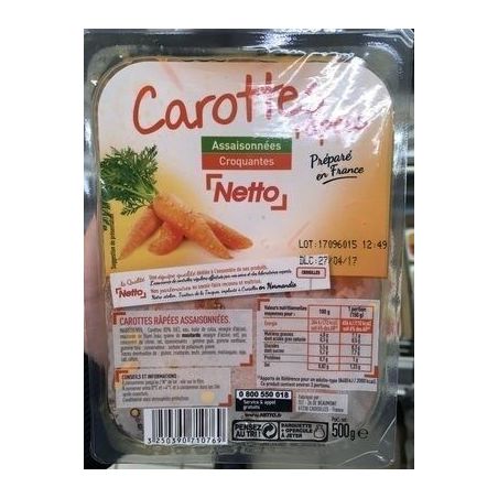 Netto Carottes Rapees 500G