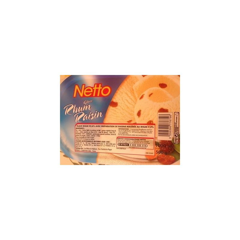 Netto Bac Rhum Raisins 500G