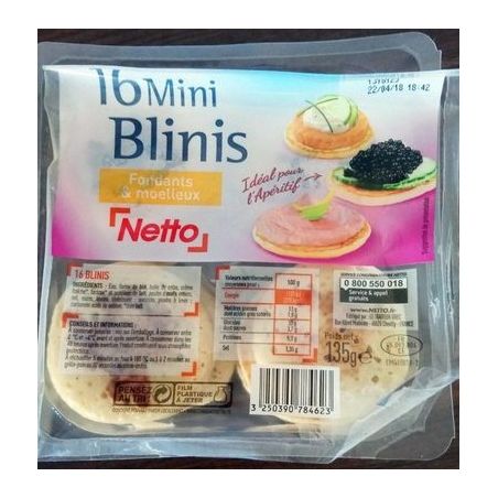 Netto Blinis X16 Soit 135G