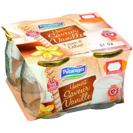 Paturages Pat.Yt Lait Ent.Sav.Van.4X125G