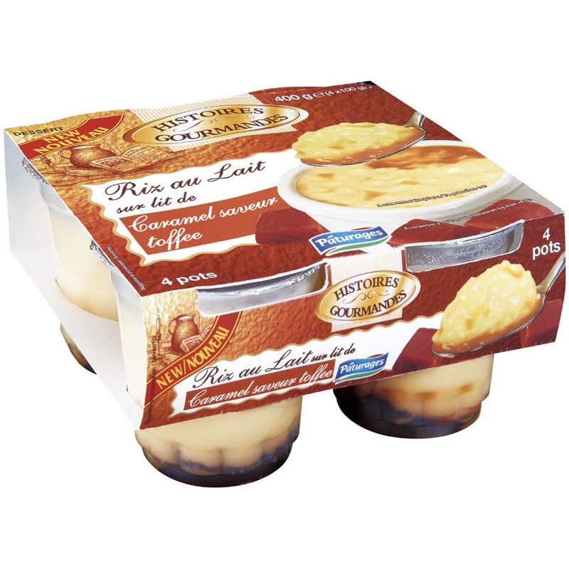 Paturages Pat.Riz Lait S/Caramel 4X115G
