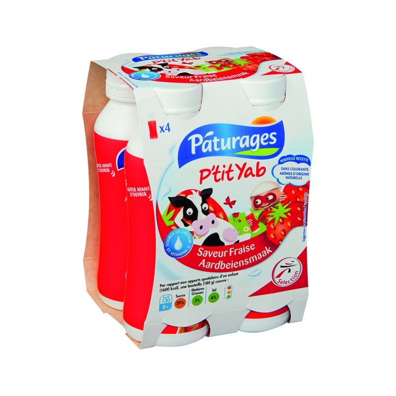 Paturages Pat.P Tit Yab Fraise 4X180G