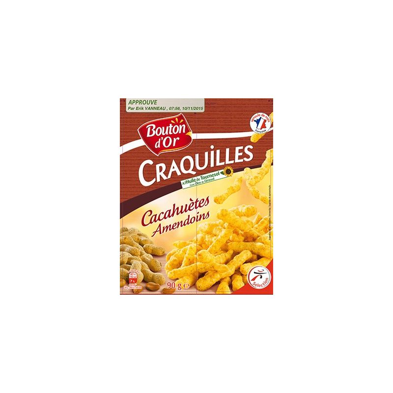 Bouton Or B.Or Craquille Cacahuetes 90G