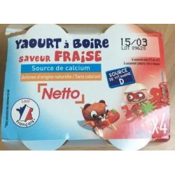 Netto Yt A Boire Fraise 4X180G