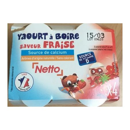 Netto Yt A Boire Fraise 4X180G