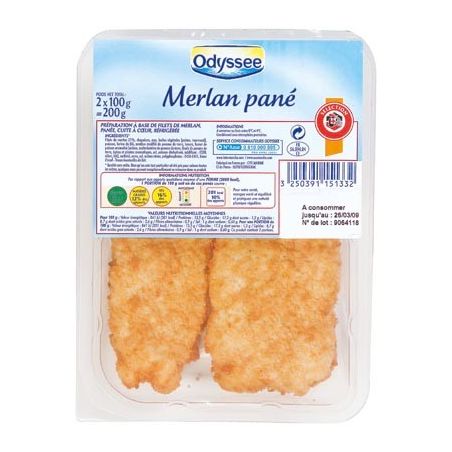 Odyssee 2Filet Merlan Pane200G