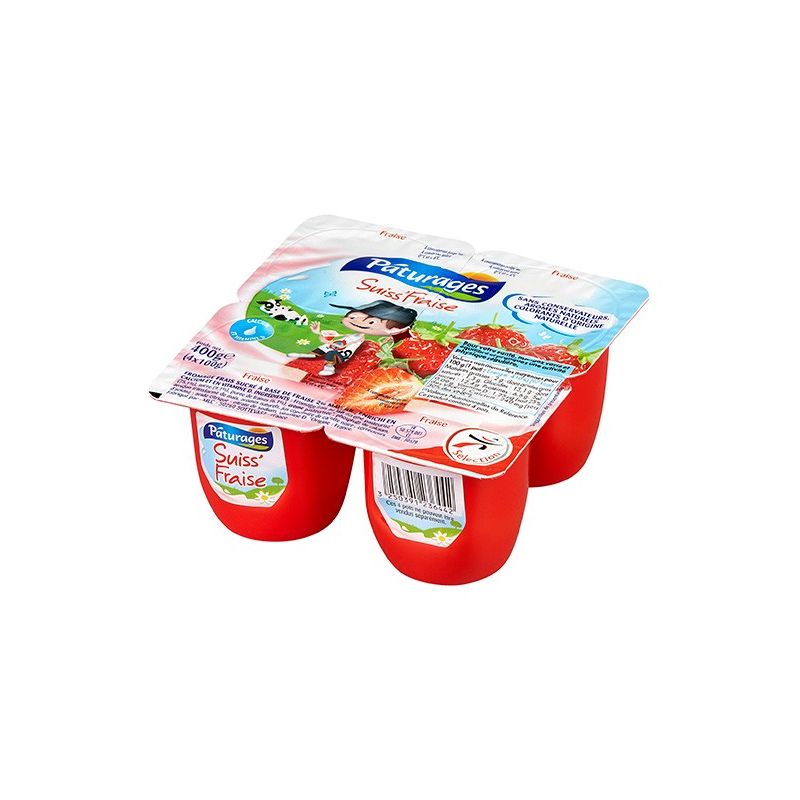 Paturages Suiss Fraise 4X100G