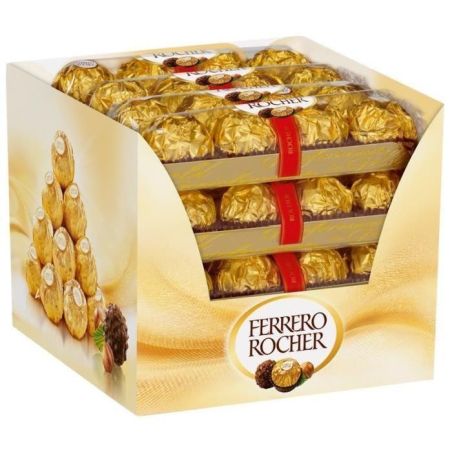 Ferrero Rocher 30 Balls Carton De 3 X 4 Paquets 375 Grs