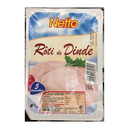 Netto Roti Dinde Cuit 5T 150G